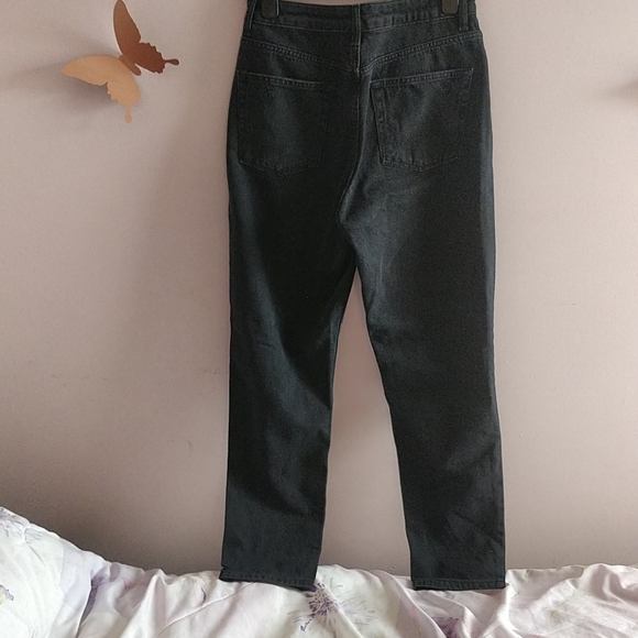 Topshop Moto Mom HighRise Blk Ripped Studded Jeans - Picture 10 of 14